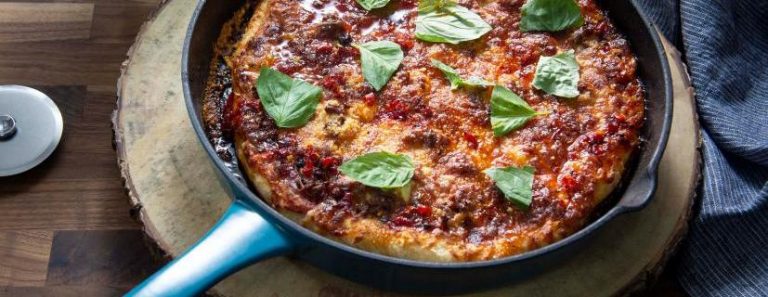Hot Sausage Cast-Iron Skillet Pan Pizza