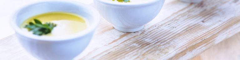 Celery Soup with Bacon Croutons