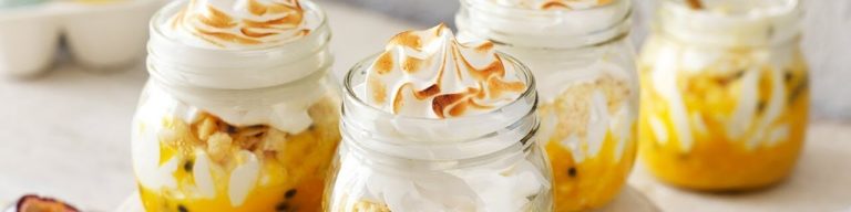 Passionfruit Curd and Coconut Meringue Jars