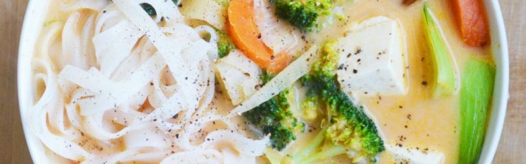 Coconut Curry Noodle Soup- My Favorite Takeout Copycat! Vegan + Gluten-Free