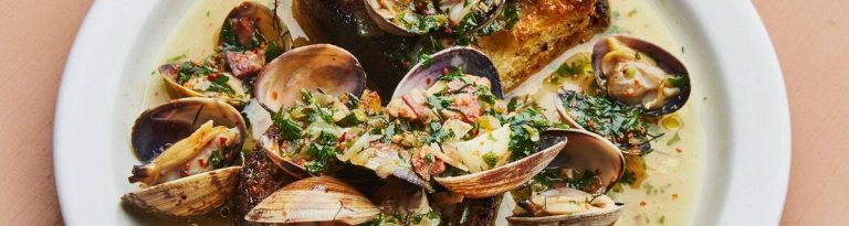 Clam Toasts with Pancetta