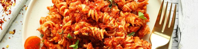 Spicy Red Pasta with Lentils