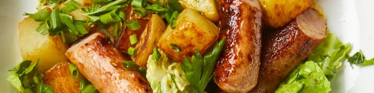 Sausage with Skillet Potatoes and Buttered Cabbage