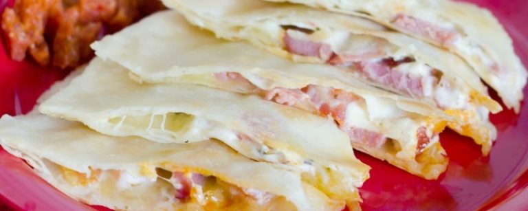 Super-easy, Salami, Pepperoni and Cheese Quesadillas