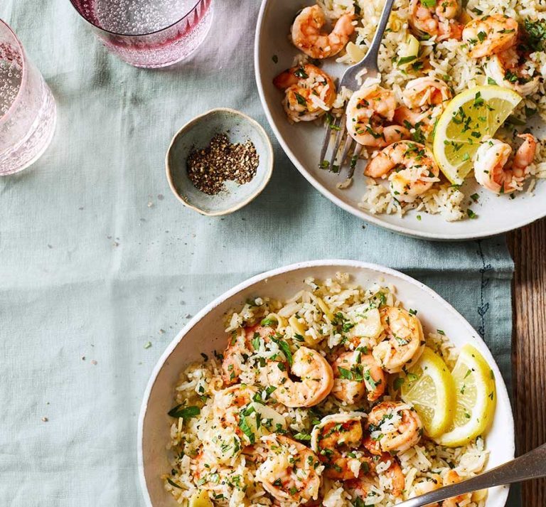Garlic prawn rice