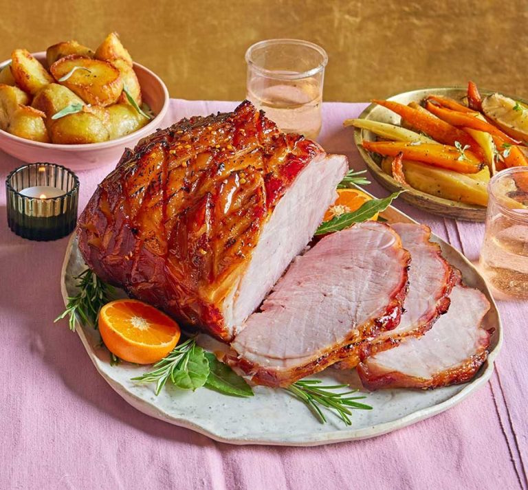 Hot honey-glazed gammon