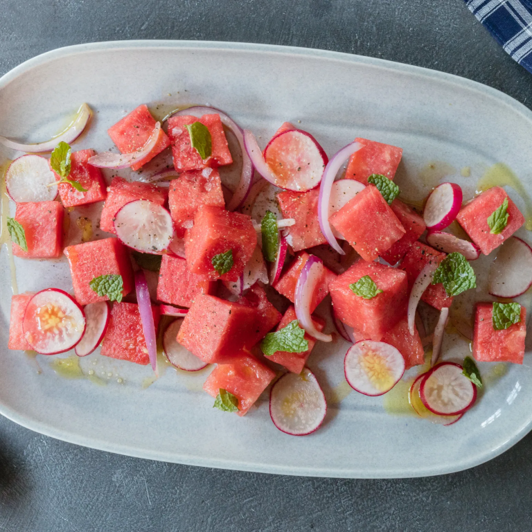 Watermelon Salad With Radishes and Mint