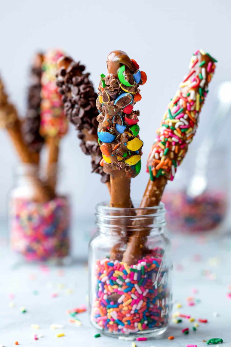 Loaded Caramel Dipped Pretzels