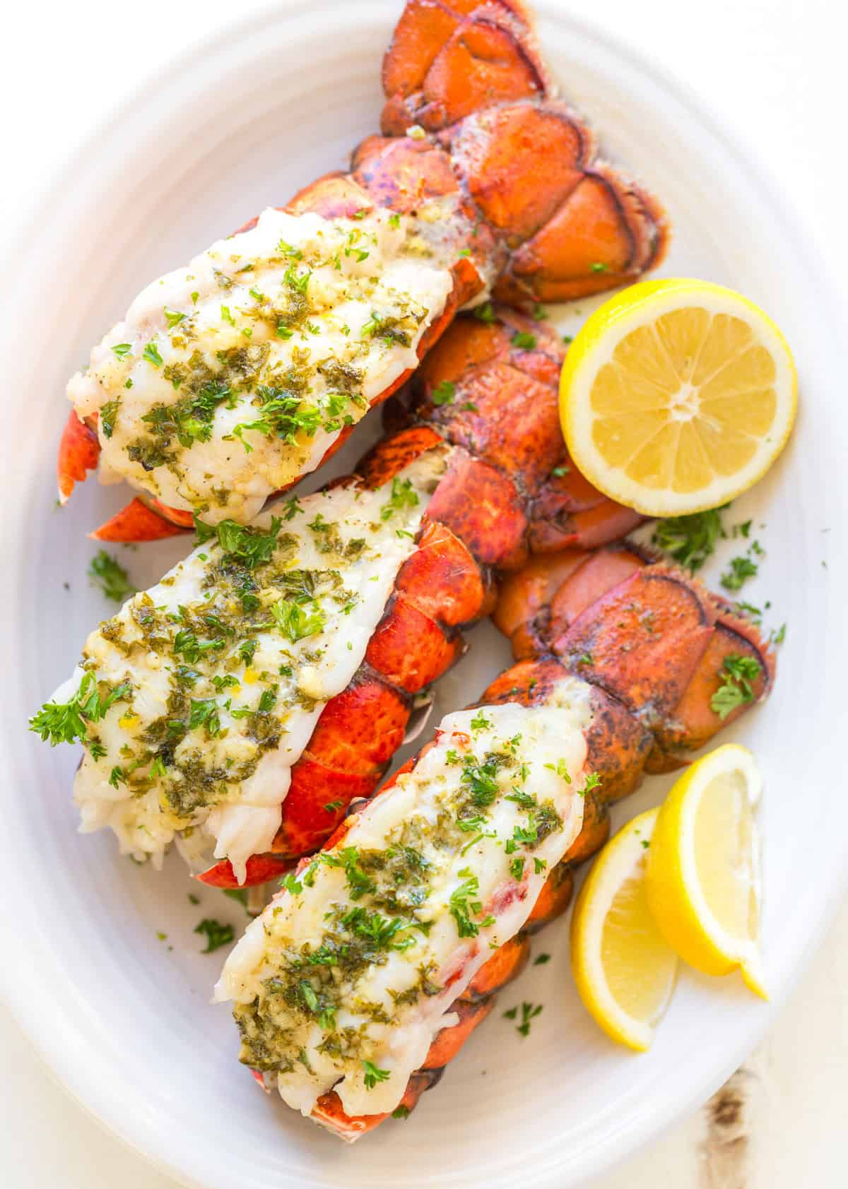 Lobster Tail with Garlic Lemon Butter
