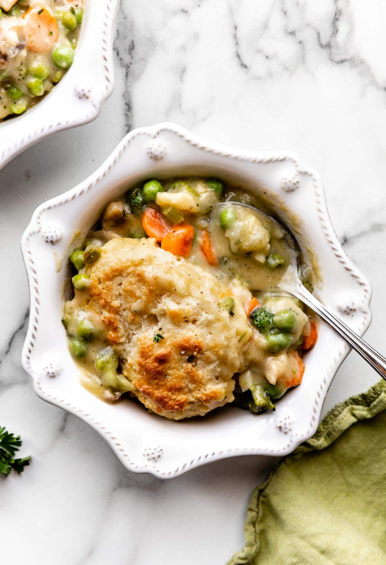 Biscuit Vegetable Pot Pie Casserole