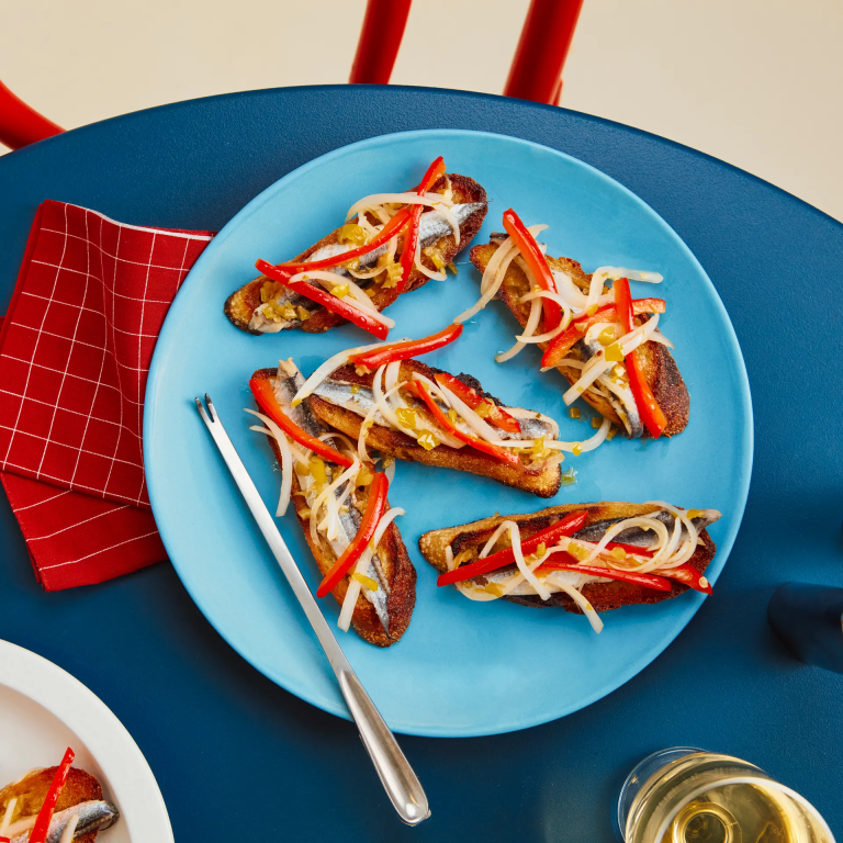Red Pepper–Anchovy Toasts