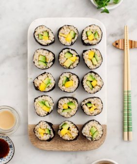 Avocado Cucumber Sushi Roll