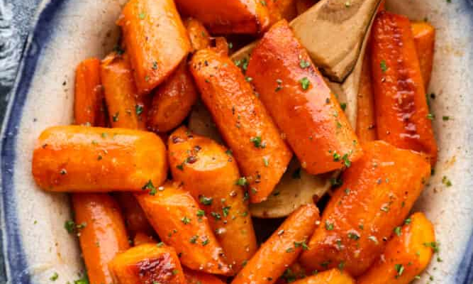 Roasted Brown Butter Honey Garlic Carrots