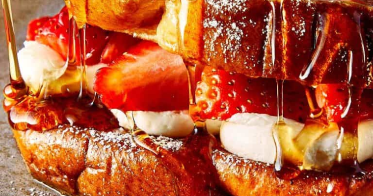 Strawberries and Cream Stuffed French Toast