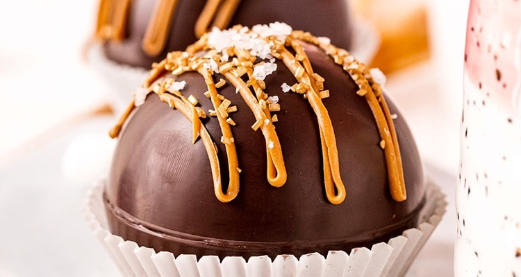 Salted Caramel Hot Chocolate Bombs