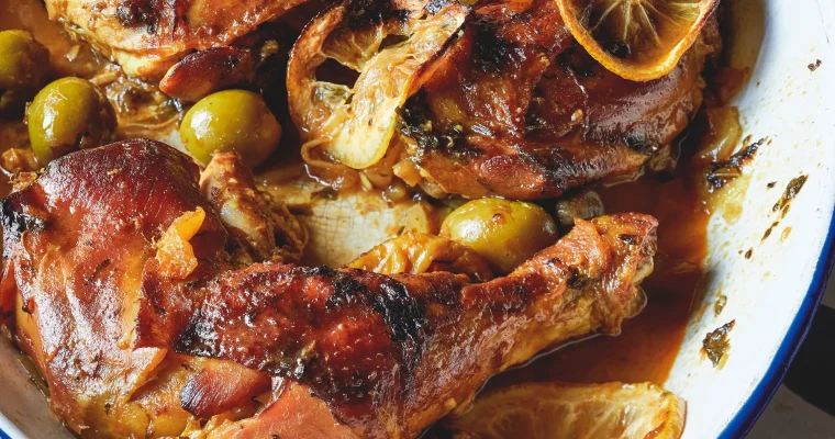 Braised Chicken With Olives and Citrus