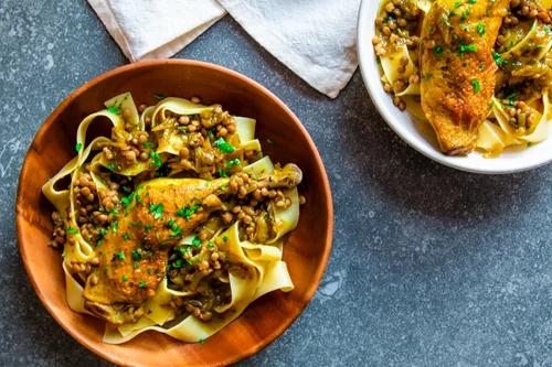Rfissa – Fragrant chicken and lentils with papardelle