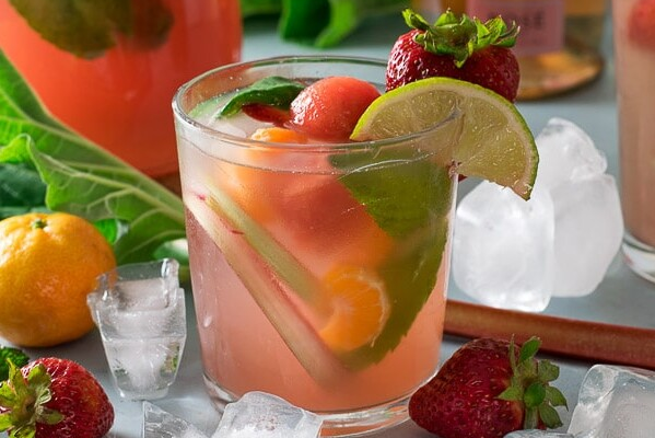 Rhubarb Rosé Sangria