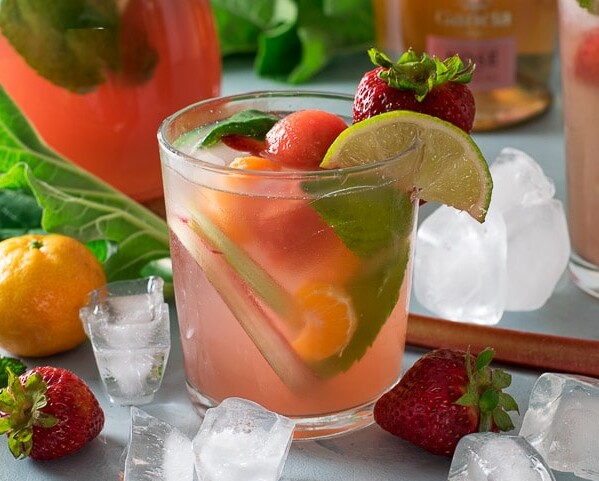 Rhubarb Rosé Sangria