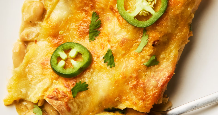 Green Chili White Bean Enchiladas